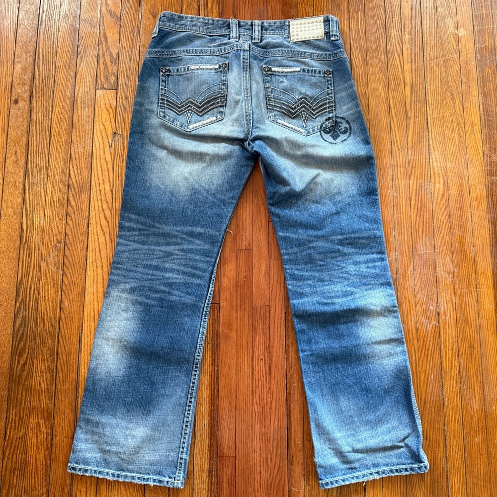 Y2K Affliction Black Premium Cooper Cut Vintage Denim Jeans - Picture 10 of 16